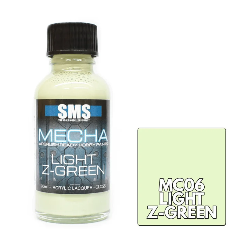The Scale Modellers Supply (SMS) Mecha Colour LIGHT Z-GREEN 30ml - Paints