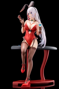 Riselia Ray Crystalia wearing crimson bunny costume with Nip Slip Gimmick System 9