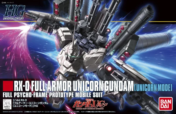 BANDAI HOBBY HGUC 1/144 #156 Full Armor Unicorn Gundam (Unicorn Mode) - Mobile Suit Gundam Unicorn / Narrative