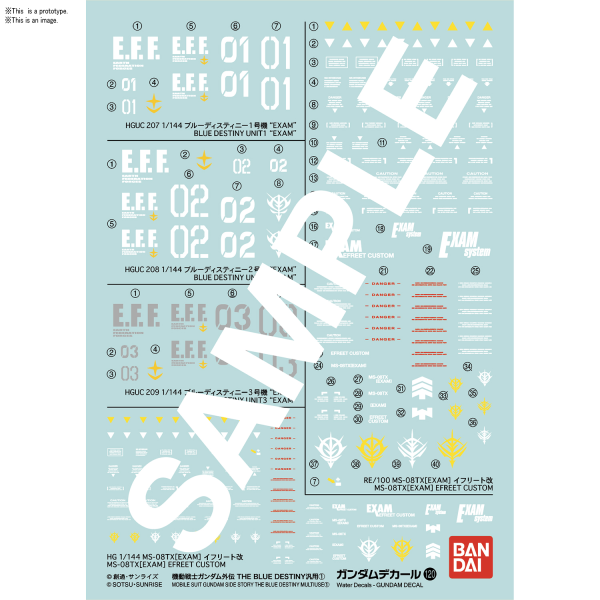 Gundam Decal 120 - Mobile Suit Gundam Side Story The Blue Destiny Multiuse 1