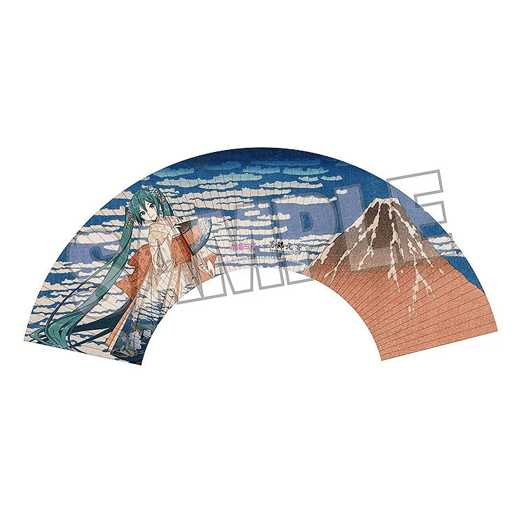 Presence CO., LTD. Hatsune Miku x Katsushika Hokusai iXima Hand Fan Fine Wind, Clear Morning - Hatsune Miku