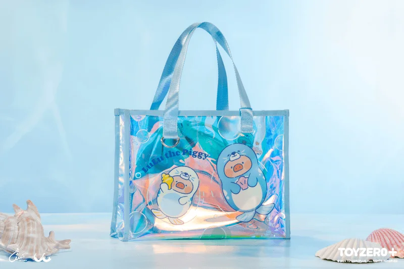 TOYZEROPLUS LuLu the Piggy Ocean - PVC Tote Bag (with rope bag) - LuLu The Piggy