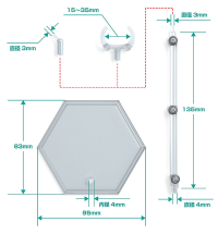 The Simple Stand x3 (for Figures & Models) Hex Type 7
