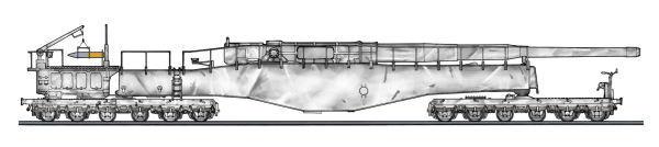 1/72  GERMAN RAILWAY GUN K5(E) LEOPOLD "WINTER CAMOUFLAGE" w/FIGURE