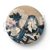 Presence CO., LTD. Hatsune Miku x Katsushika Hokusai iXima Large Pinback Button The Great Wave off Kanagawa - Hatsune Miku - photo 1