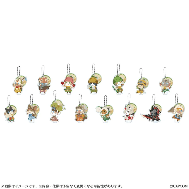 CAPCOM Monster Hunter Wilds Felyne acrylic stand Keychain collection (15pcs/box) - Monster Hunter