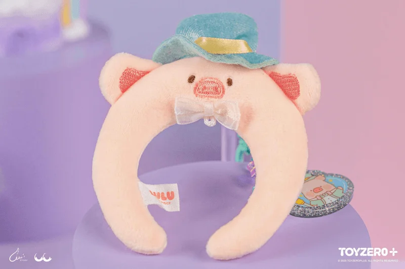 TOYZEROPLUS LuLu the Piggy LuLuLand - Magician Lu Headband Plush Keychain - LuLu The Piggy