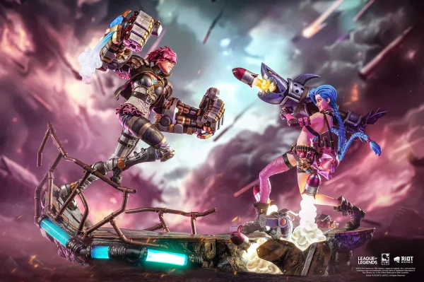 PureArts League Of Legends - Jinx & Vi 1:6 Scale Statue Bundle - Video Games