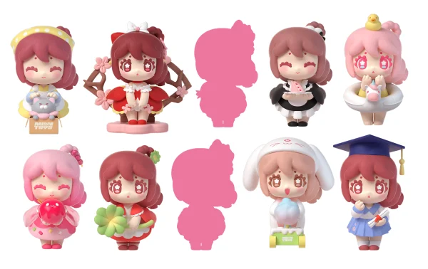 Shenzhen Mabell Animation Development Change! Cherry blossom girl (1 Box with 10 Pieces) - Non-Scale Figures