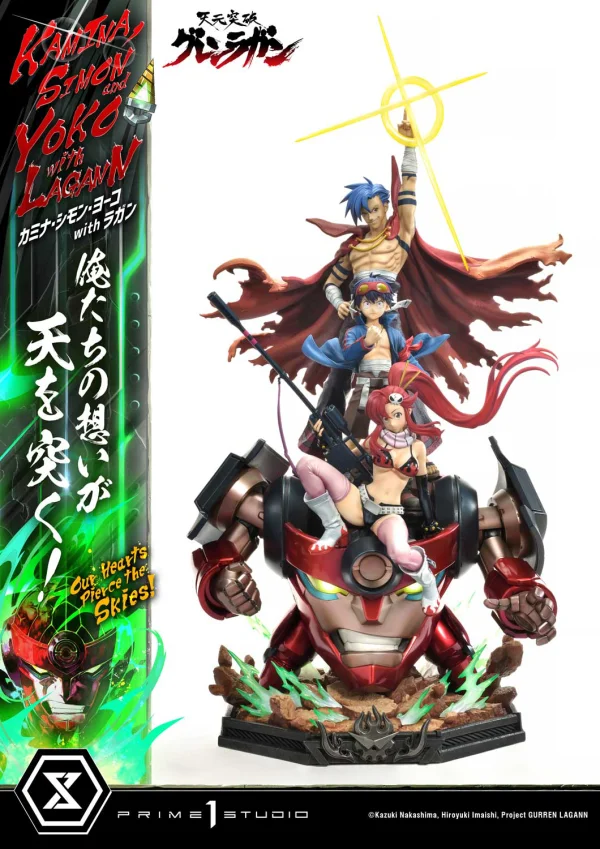 Prime 1 Studio Ultimate Premium Masterline Tengen Toppa Gurren Lagann Kamina, Simon & Yoko with Lagann "Our Hearts Pierce the Skies!" - Tengen Toppa Gurren Lagann