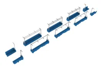 PLUM PMOA Long seat interior setA(blue) Contains 2 cars for 4-door cars - Scale Kits - photo 2
