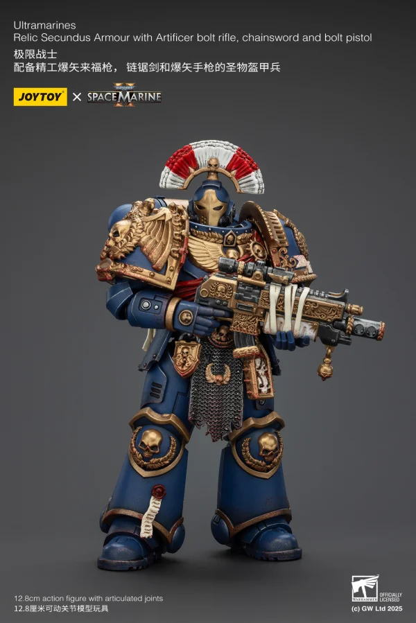 JOYTOY Ultramarines Relic Secundus Armour with Artificer bolt rifle, chainsword and bolt pistol - Warhammer 40K