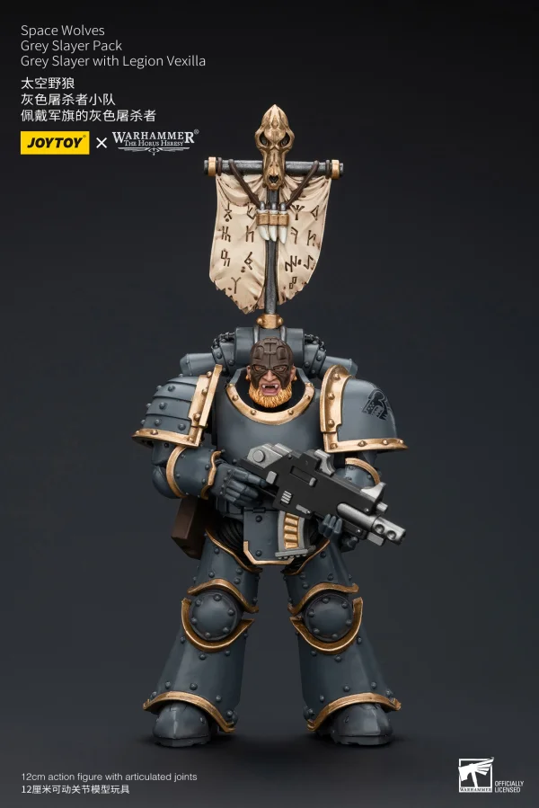JOYTOY Space Wolves Grey Slayer Pack Grey Slayer With Legion Vexilla - Warhammer 40K