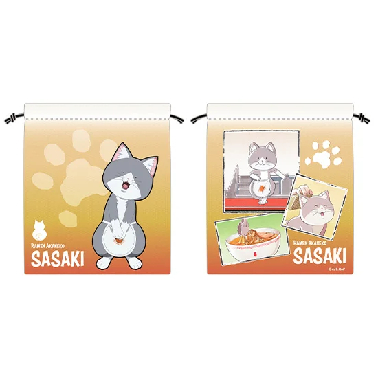 16 directions Ramen Akaneko Drawstring Pouch Sasaki - Ramen Akaneko