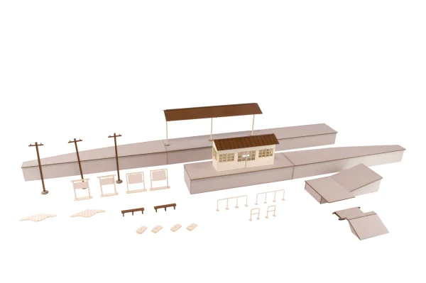 PLUM PMOA 1/80 Scale Paper kit Town Corner Accessory Series Local type island platform Basic set - Scale Kits