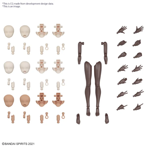 BANDAI HOBBY 30MS OPTION BODY PARTS ARM PARTS & LEG PARTS [BROWN] - 30 Minutes Sisters (30MS)