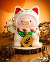 TOYZEROPLUS LuLu the Piggy - 18cm Wood-Carving Maneki Lu (Calico Cat) - LuLu The Piggy - photo 1