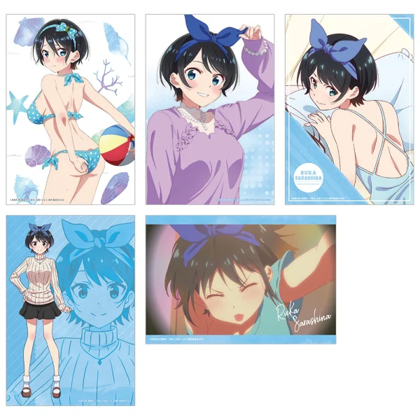 KADOKAWA Rent-A-Girlfriend Swimsuit and Girlfriend Illustration Cards (Set of 5) Ruka Sarashina A - Rent-A-Girlfriend