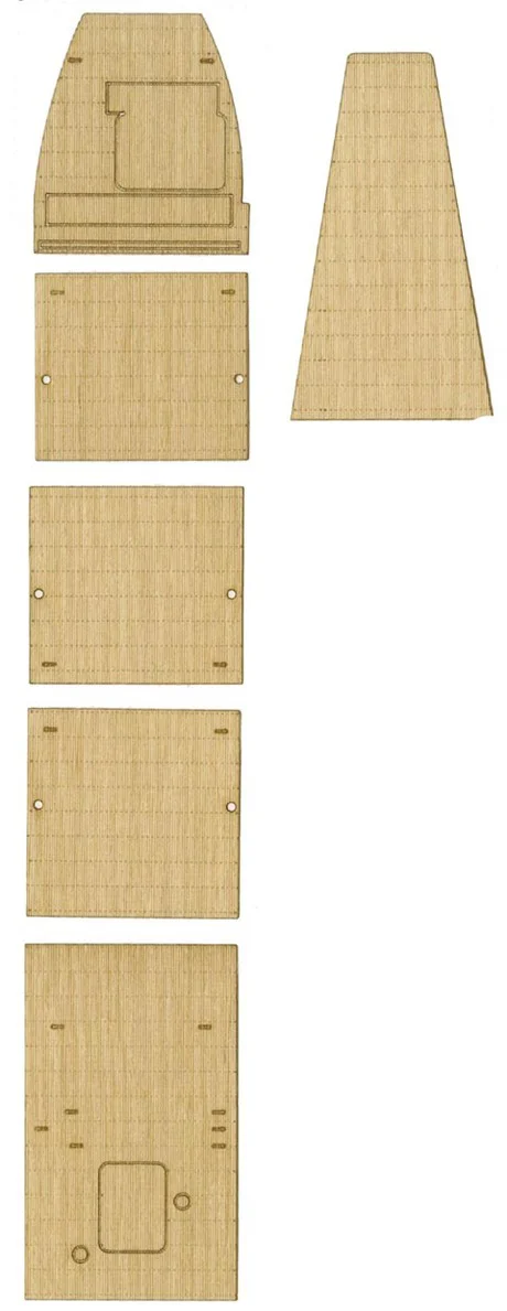Fujimi [TOKU-86 EX-101] 1/700 Wood Deck Seal for IJN Aircraft Carrier Kaga Three Flight Deck Version (w/Ship Name Plate) - Kit Accessories