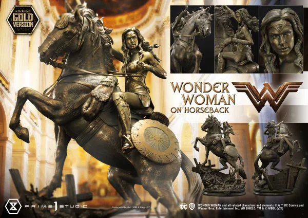 Prime 1 Studio Museum Masterline Wonder Woman (Film) Wonder Woman on HorseBack Gold Version - DC Comics