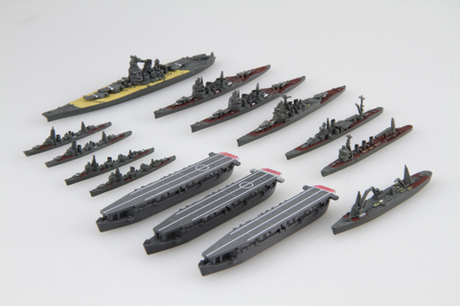 [NWC-17] 1/3000 Escort Carrier Set [ Type Taiyo/Musashi/Agano/Akashi ] w/ Painted Navalised Aircraft