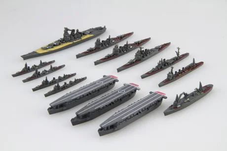 Fujimi [NWC-17] 1/3000 Escort Carrier Set [ Type Taiyo/Musashi/Agano/Akashi ] w/ Painted Navalised Aircraft - Scale Kits