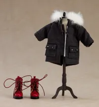 GOOD SMILE COMPANY Nendoroid Doll Warm Clothing Set: Boots &amp; Mod Coat (Black) - Figure Accessories - photo 1