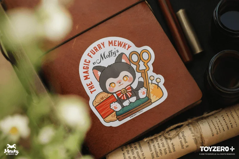 TOYZEROPLUS Moffy's - Mewky Sticker (Black Cat - Sitting) - Mewky