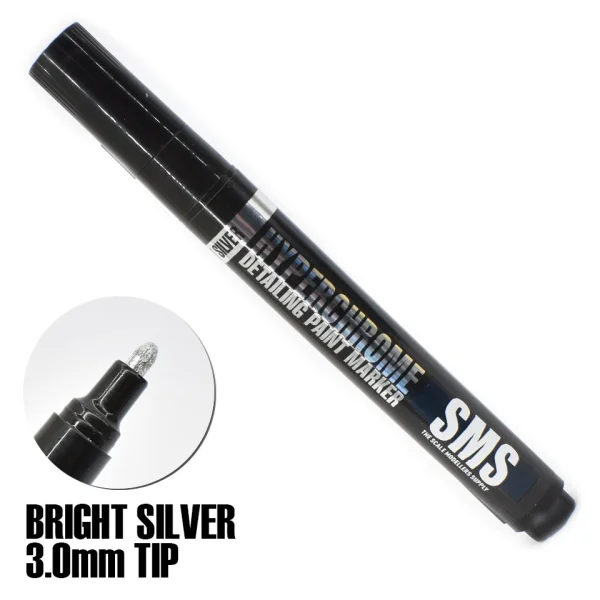 The Scale Modellers Supply (SMS) HYPERCHROME MARKER (BRIGHT SILVER) 3.0mm - Brushes & Markers
