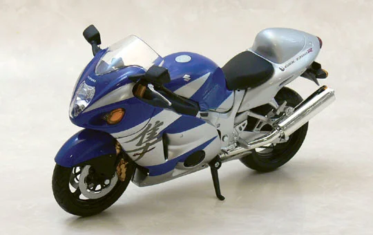 Aoshima 1/12 TOYABI DIECAST MOTORCYCLE: 1/12 SUZUKI GSX1300R HAYABUSA(BLUE) - Scale Figures