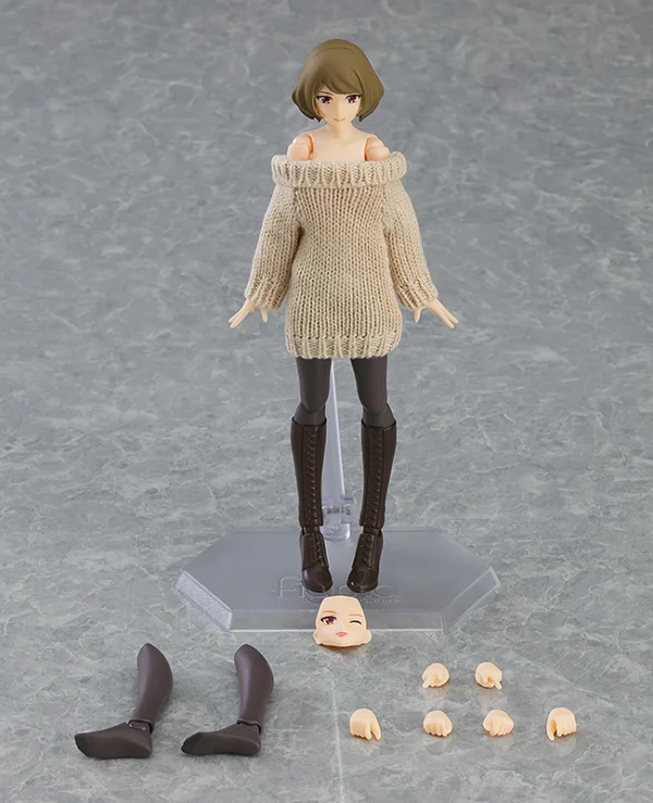 GOOD SMILE COMPANY figma Female Body (Chiaki) with Off-the-Shoulder Sweater Dress - Action Figures