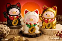TOYZEROPLUS LuLu the Piggy - 18cm Wood-Carving Maneki Lu (Calico Cat) - LuLu The Piggy - photo 2