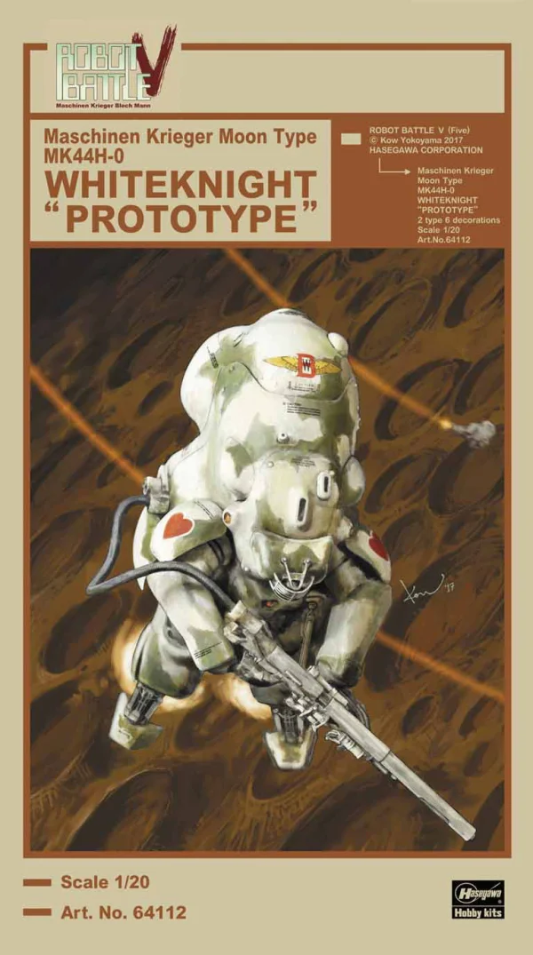 Hasegawa 1/20  ROBOT BATTLE V(Five) Maschinen Krieger Moon Type MK44H-0 WHITEKNIGHT "PROTOTYPE" - Maschinen Krieger