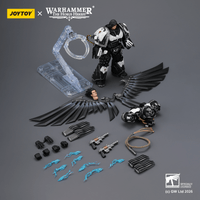 Raven Guard Corvus Corax, Primarch of the XIX Legion with artificer-crafted lightning talons, archaeotech pistols, and whip 6