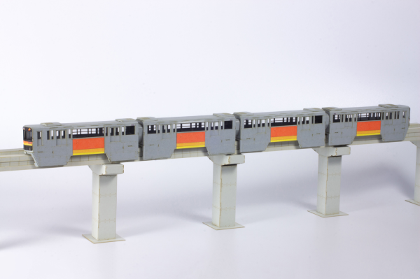 1/150 Scale  Tama Intercity Monorail Series 1000 Paper kit（4cars）