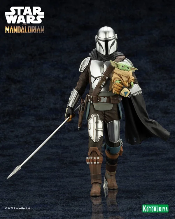 KOTOBUKIYA THE MANDALORIAN ARTFX+  MANDALORIAN & GROGU WITH BESKAR STAFF - Star Wars