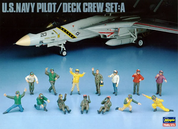 Hasegawa [X48-6] 1:48 U.S. NAVY PILOT/DECK CREW SET A - Scale Kits