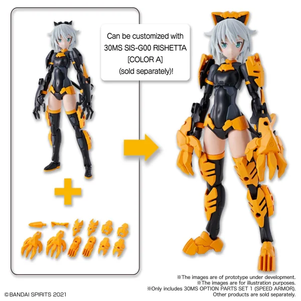 BANDAI HOBBY 30MS OPTION PARTS SET 1 (SPEED ARMOR) - 30 Minutes Sisters (30MS)