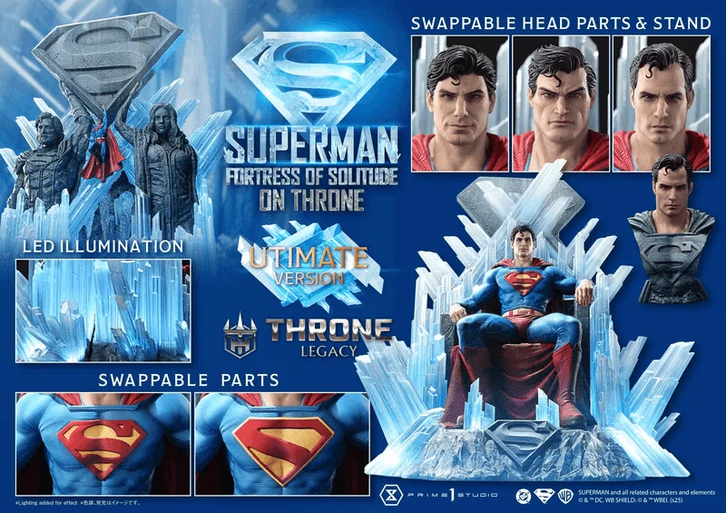 Prime 1 Studio Throne Legacy Superman (Comics) Superman Fortress of Solitude on Throne (Design by Gabriele Dell'Otto) Ultimate Version - DC Comics