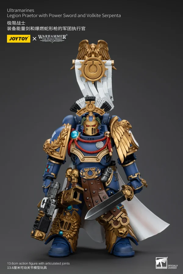 JOYTOY Ultramarines Legion Praetor with Power Sword and Volkite Serpenta - Warhammer 40K