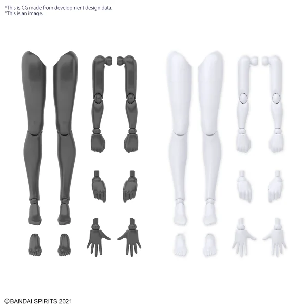 BANDAI HOBBY 30MS OPTION BODY PARTS ARM PARTS & LEG PARTS [WHITE/BLACK] - 30 Minutes Sisters (30MS)