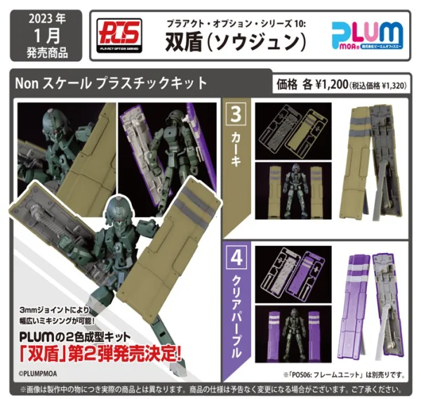 PLUM PMOA Plact Option Series 10: Double Shield (Sojun) 3 (Khaki) - Busou Shinki