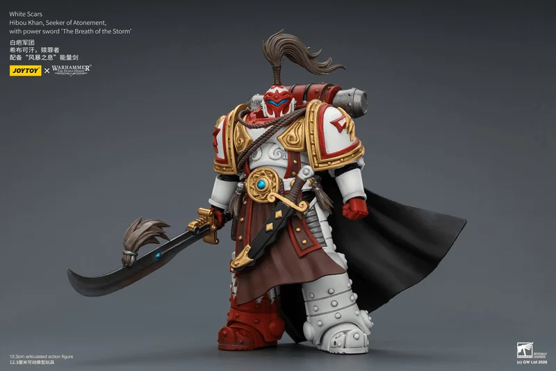 JOYTOY White Scars Hibou Khan, Seeker of Atonement, with powersword’‘The Breath of theStorm’ - Warhammer 40K