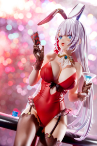 Riselia Ray Crystalia wearing crimson bunny costume with Nip Slip Gimmick System 18