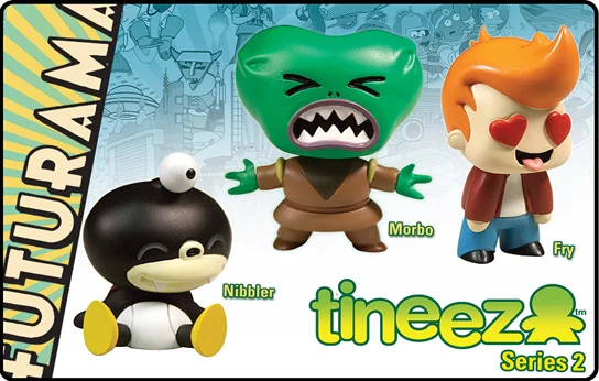 Toynami Futurama Tineez Box Series 2 Set 1 (1 Nibbler, 1 Morbo, 1 Fry) - Futurama