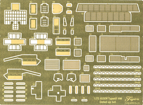 [Mi-201] 1/72 Genuine Photo-Etched Parts for JGSDF Type 87 Self-propelled Anti-aircraft Gun