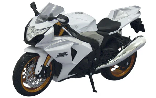 Aoshima 1/12 TOYABI DIECAST MOTORCYCLE: 1/12 SUZUKI GSX R1000 (WHITE) - Art & Display