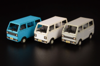 1/80 Scale Paper kit Town Corner Accessory Series kei van(white/blue/silver) 1