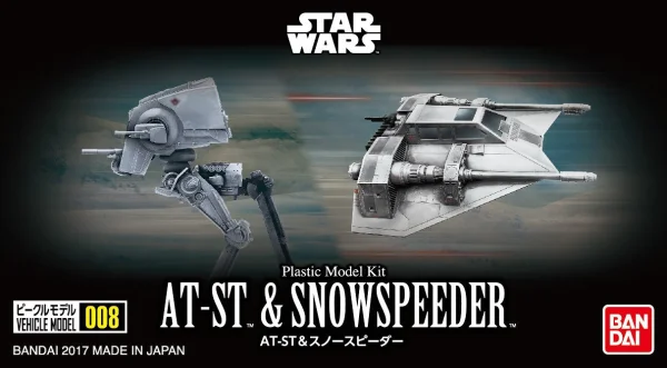 BANDAI HOBBY VEHICLE MODEL 008 AT-ST & SNOWSPEEDER - Star Wars