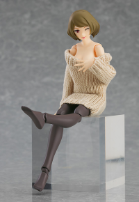 figma Styles Off-the-Shoulder Sweater Dress (Gray) 6
